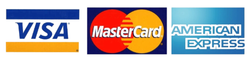 visa, Mastercard and AMEX logos
