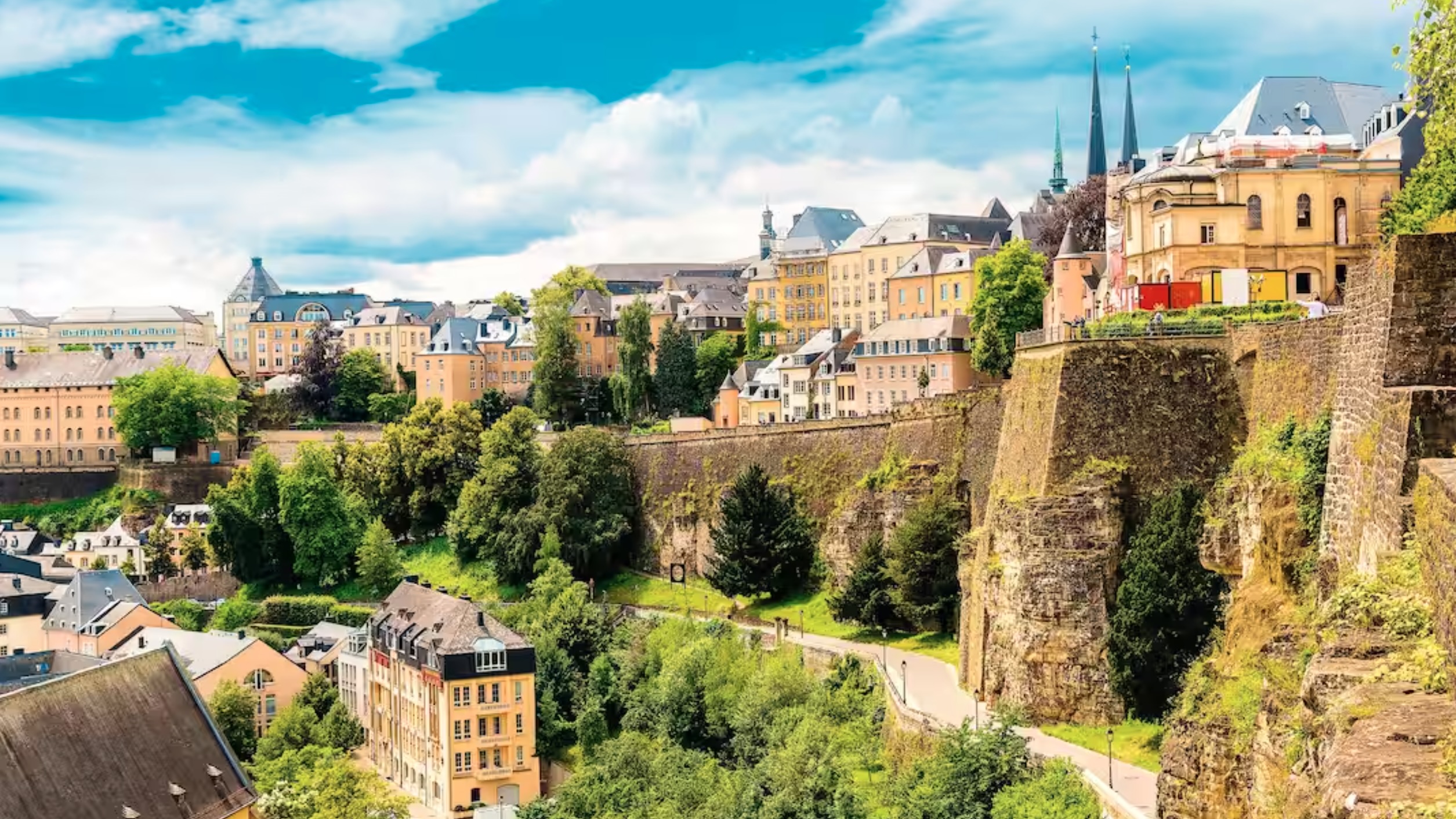 View of Luxembourg city from the air