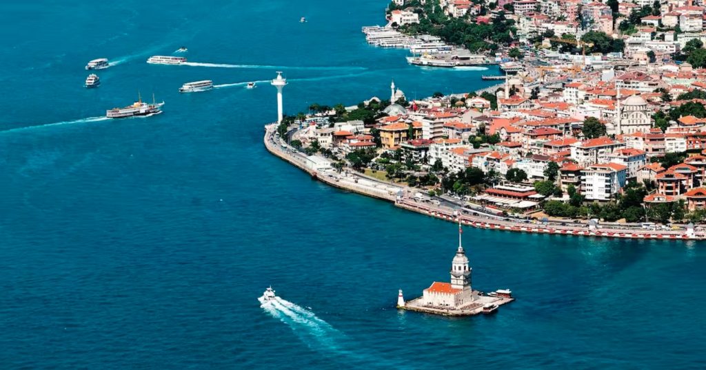 Maiden's Tower, Istanbul, Turkey from above