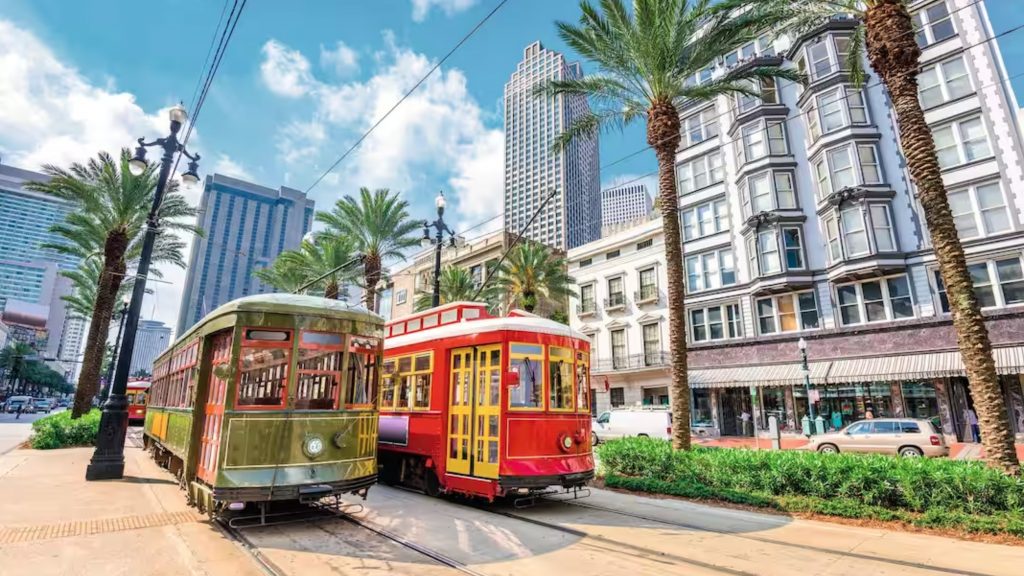 Cable cars in New Orleans