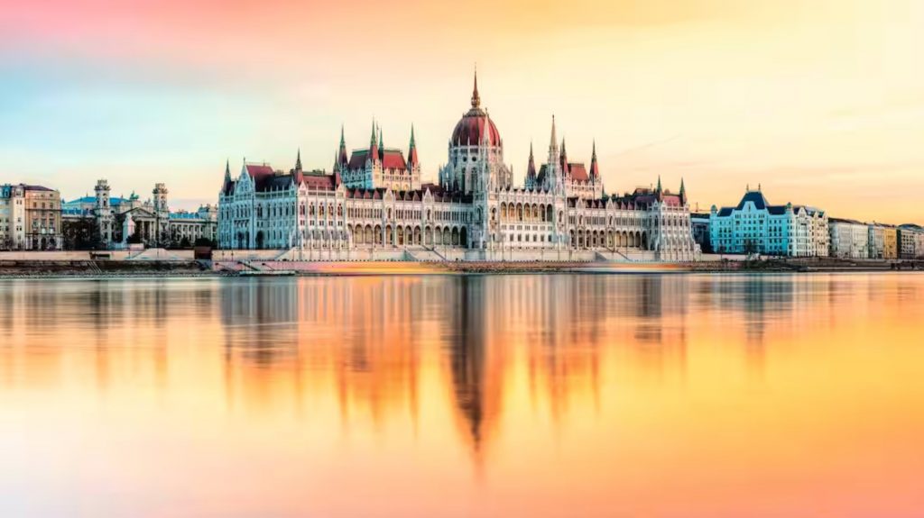 Parliament Building, Hungary from across the Danube