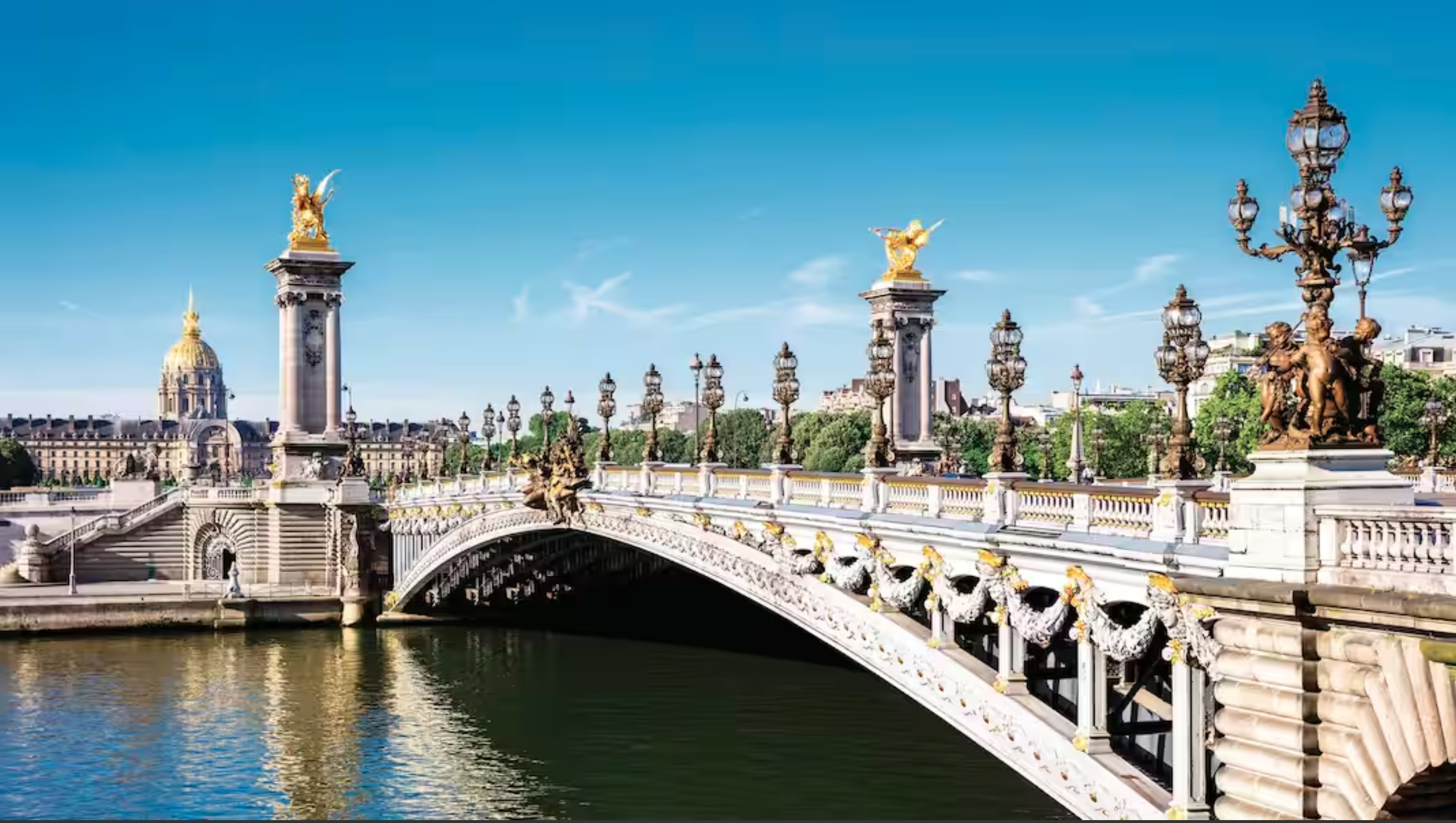 Pont Alexandre III bridge over river Seine, Paris, France