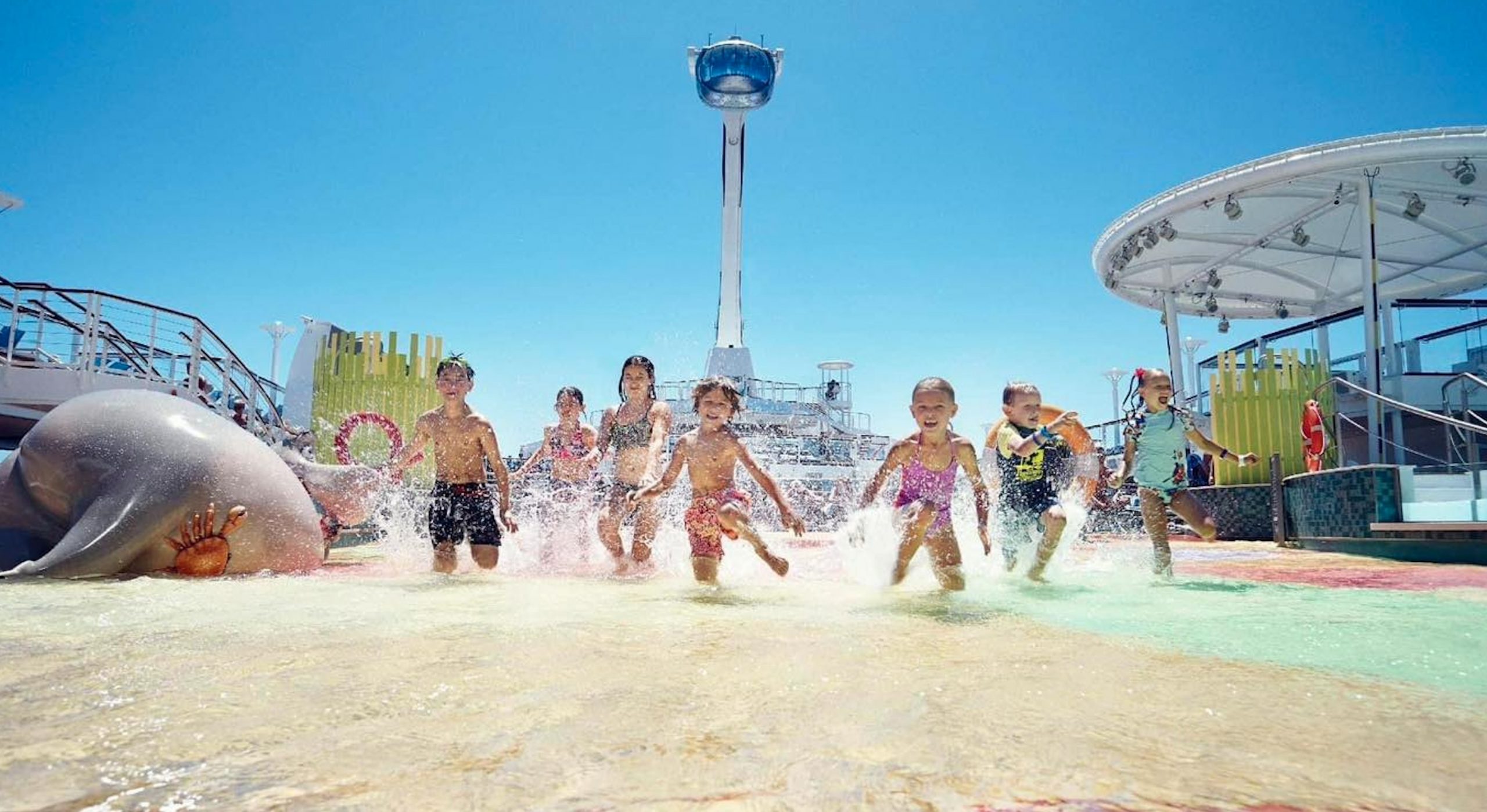 Children enjoying the splash park on a Royal Caribbean Cruise
