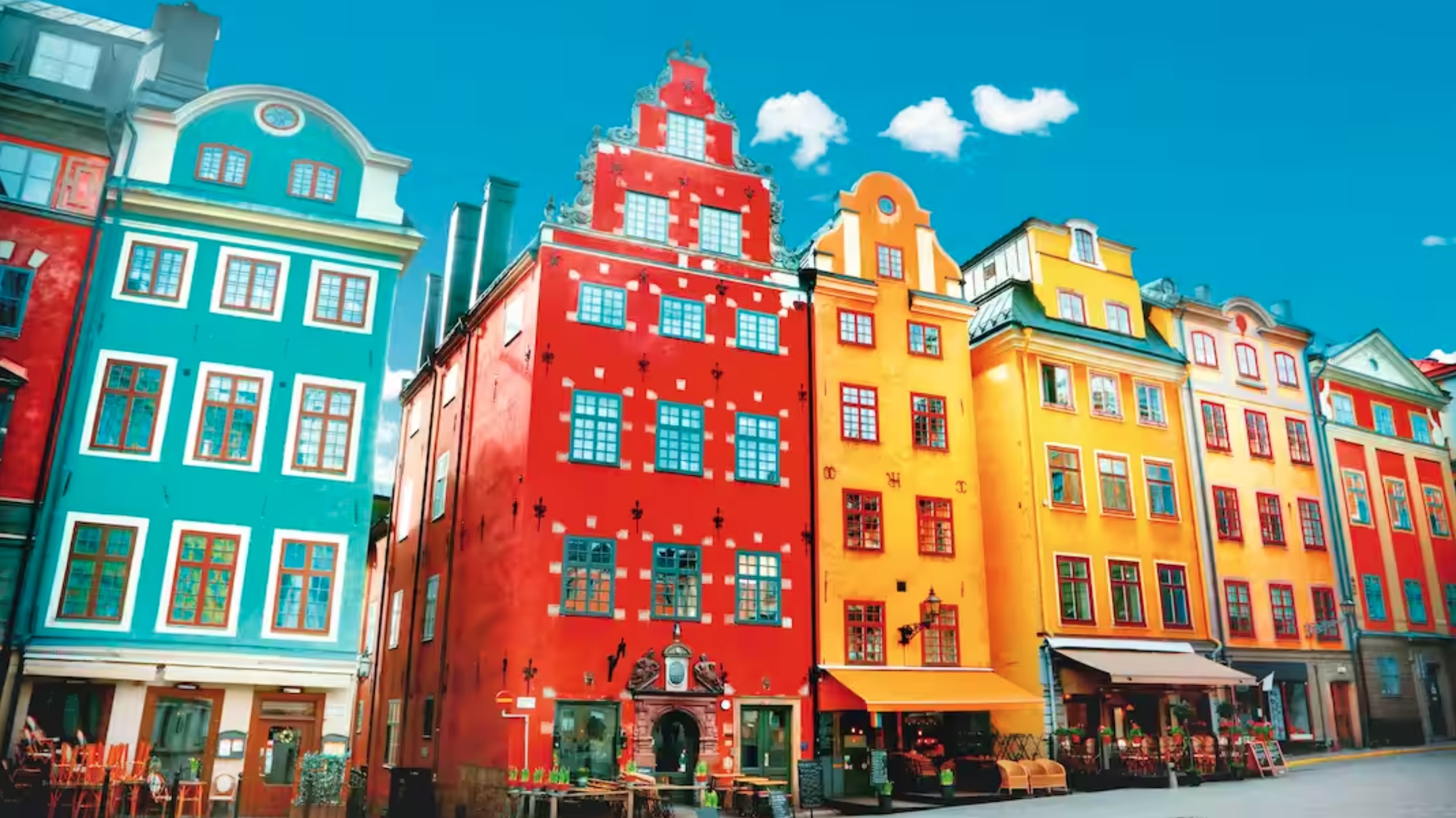 Colourful buildings in Stockholm