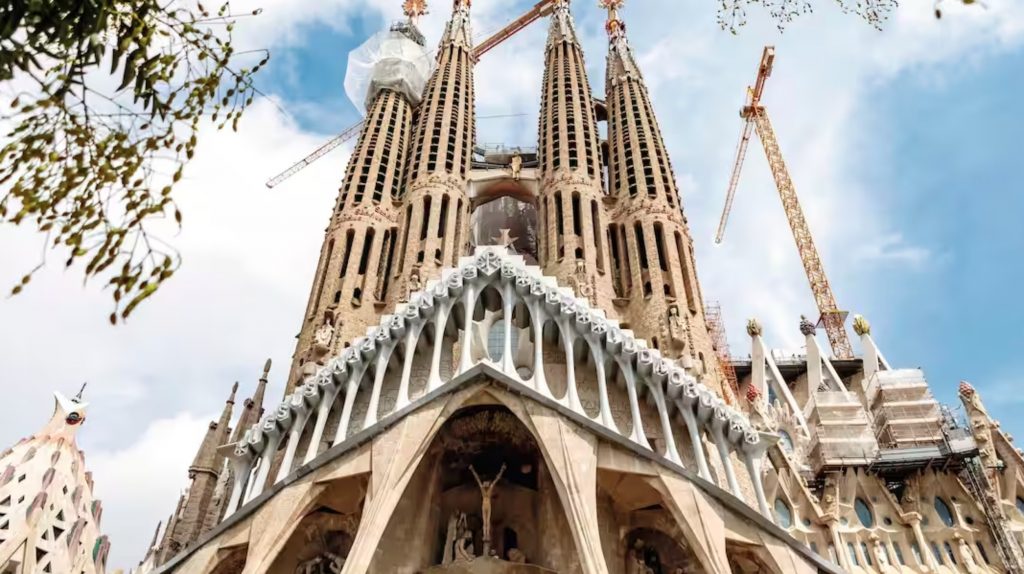 The Sagrada Familia cathedral, designed by Gaudi, Barcelona