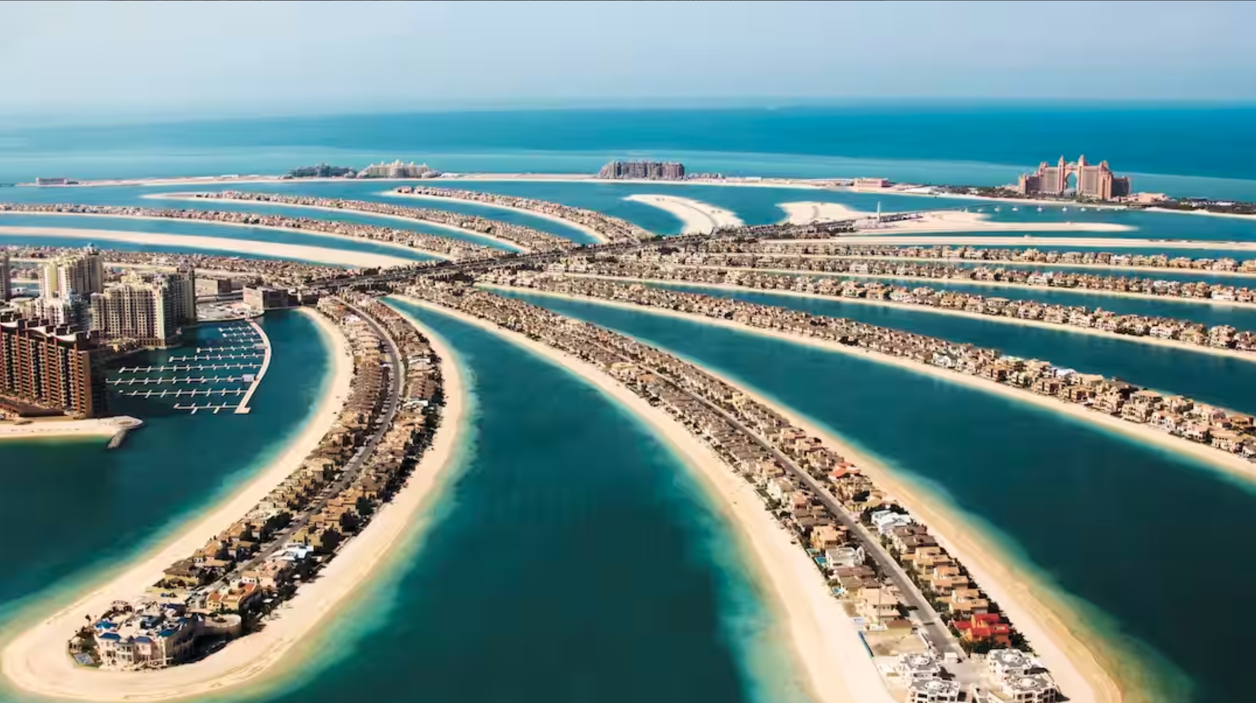 View of the iconic Palm Island, Dubai