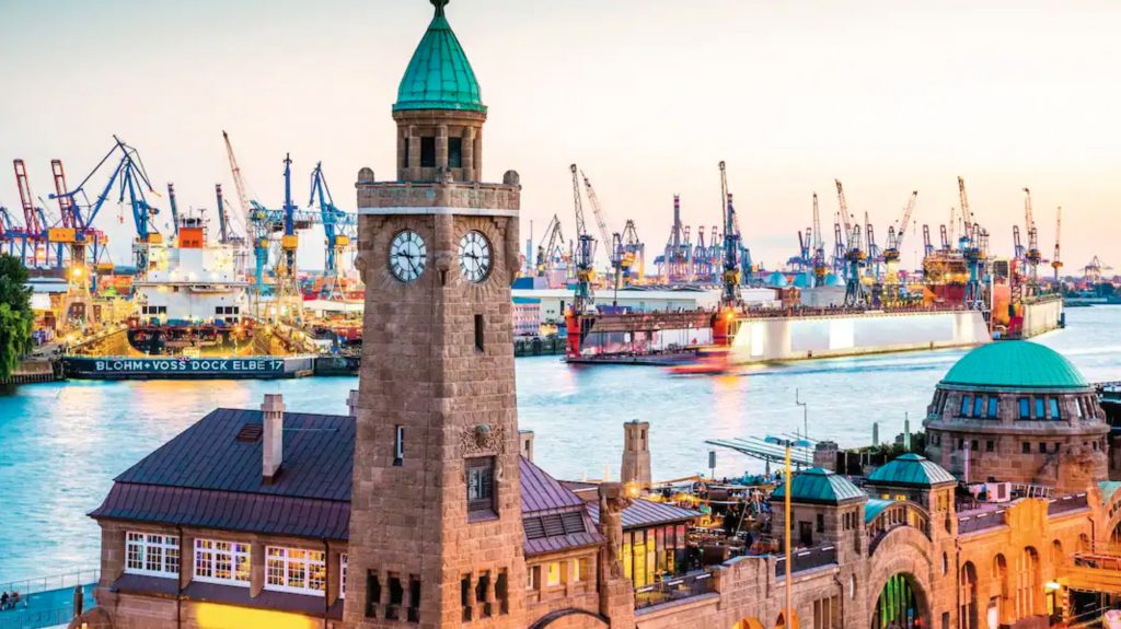 View of the port of Hamburg