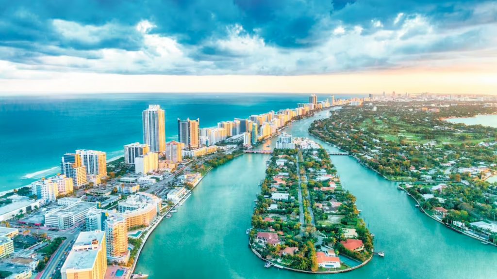 aerial view of Miami Beach area