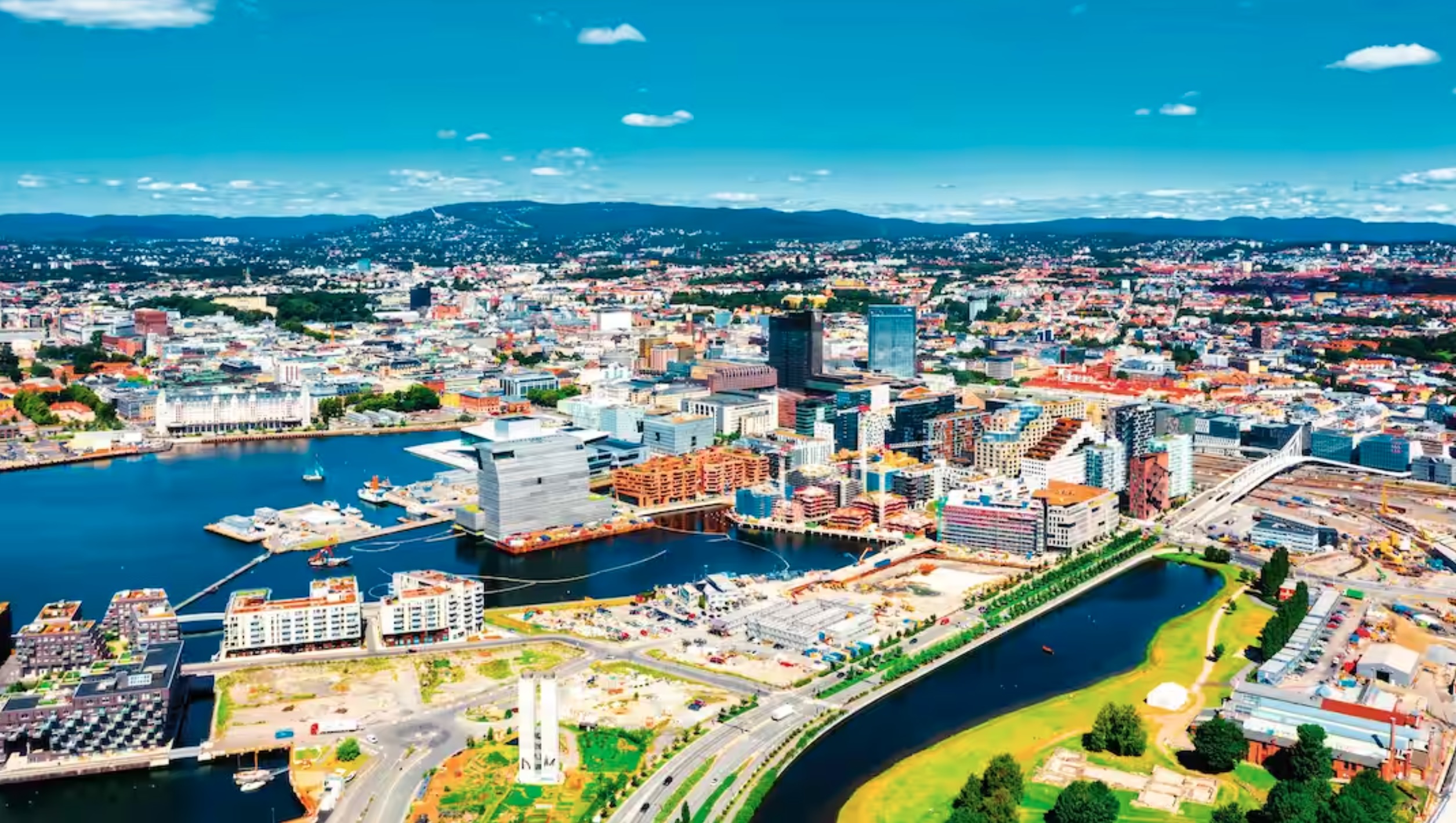 aerial view of Oslo city