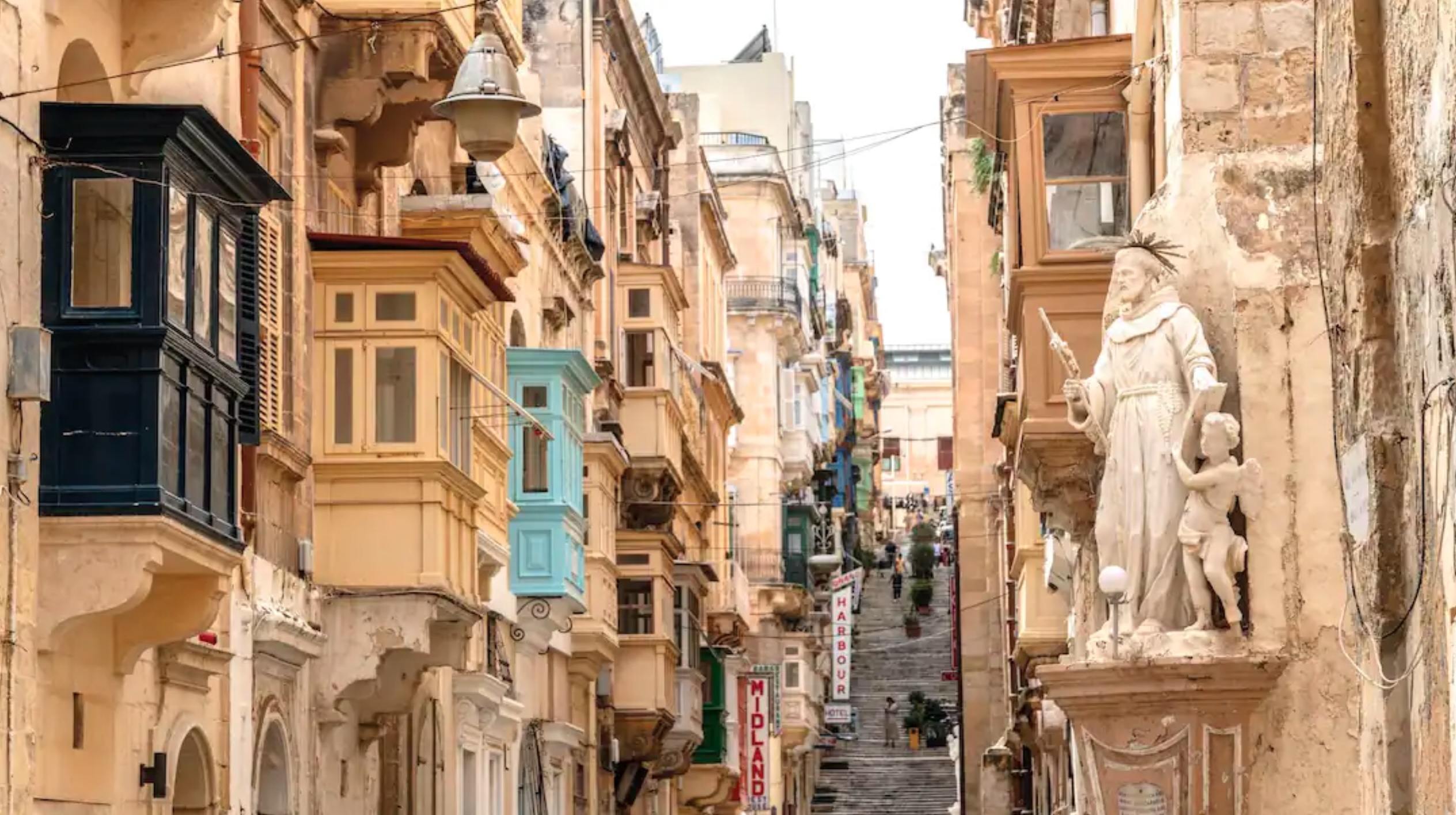 Steps in the city of Valletta, Malta